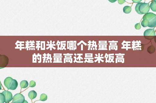 年糕和米饭哪个热量高 年糕的热量高还是米饭高