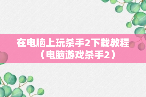 在电脑上玩杀手2下载教程（电脑游戏杀手2）