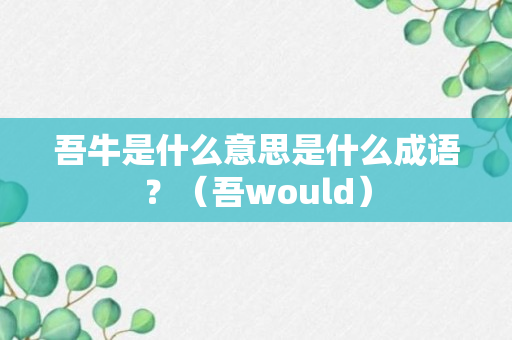 吾牛是什么意思是什么成语？（吾would）