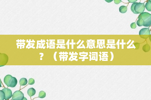 带发成语是什么意思是什么？（带发字词语）