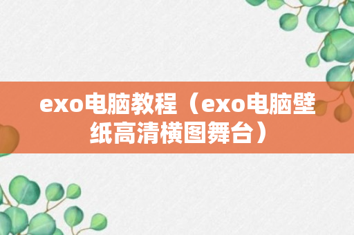 exo电脑教程（exo电脑壁纸高清横图舞台）