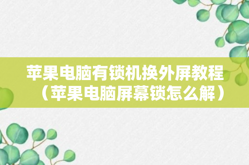 苹果电脑有锁机换外屏教程（苹果电脑屏幕锁怎么解）