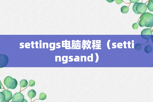 settings电脑教程（settingsand）