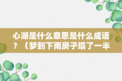 心湖是什么意思是什么成语？（梦到下雨房子塌了一半）