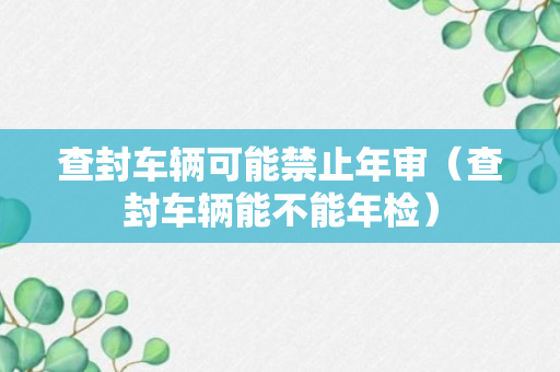 查封车辆可能禁止年审（查封车辆能不能年检）