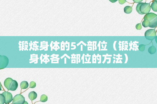 锻炼身体的5个部位（锻炼身体各个部位的方法）