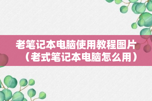 老笔记本电脑使用教程图片（老式笔记本电脑怎么用）