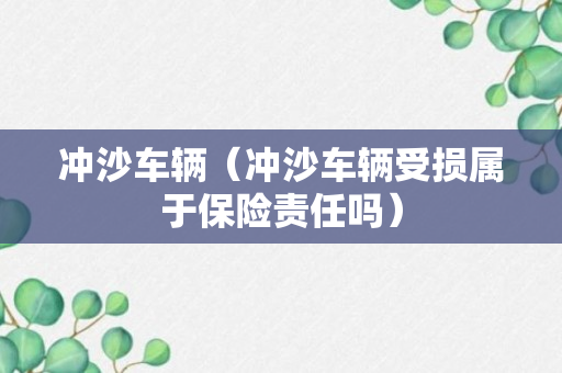 冲沙车辆（冲沙车辆受损属于保险责任吗）