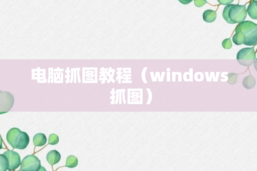 电脑抓图教程（windows 抓图）