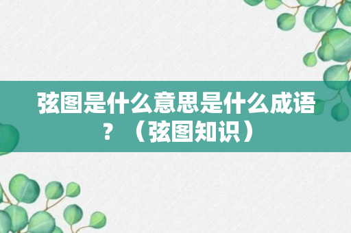 弦图是什么意思是什么成语？（弦图知识）