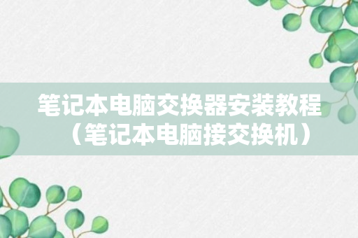 笔记本电脑交换器安装教程（笔记本电脑接交换机）