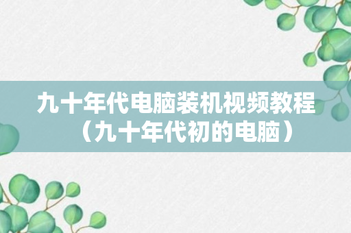 九十年代电脑装机视频教程（九十年代初的电脑）