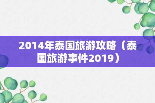 2014年泰国旅游攻略（泰国旅游事件2019）