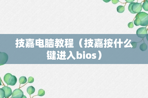 技嘉电脑教程（技嘉按什么键进入bios）