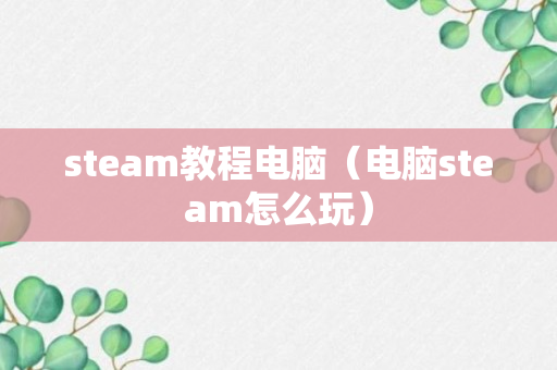 steam教程电脑（电脑steam怎么玩）