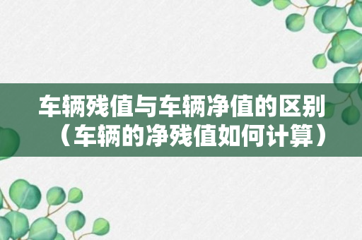 车辆残值与车辆净值的区别（车辆的净残值如何计算）