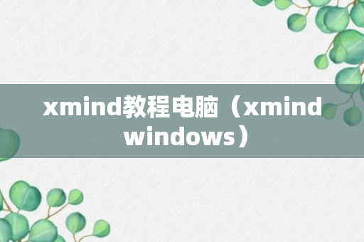 xmind教程电脑（xmind windows）