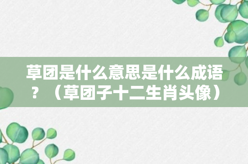 草团是什么意思是什么成语？（草团子十二生肖头像）