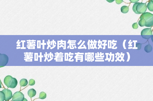 红薯叶炒肉怎么做好吃（红薯叶炒着吃有哪些功效）