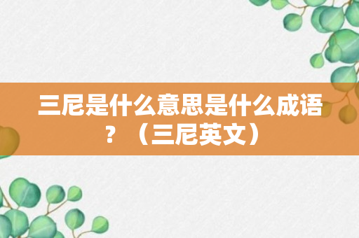 三尼是什么意思是什么成语？（三尼英文）