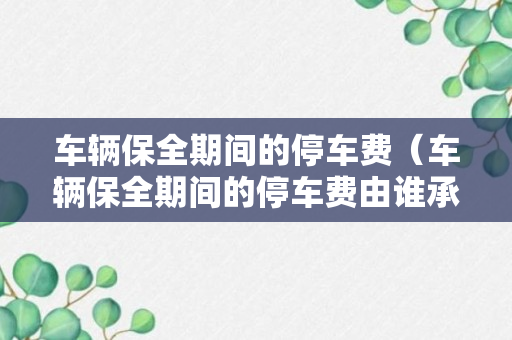 车辆保全期间的停车费（车辆保全期间的停车费由谁承担）