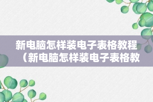 新电脑怎样装电子表格教程（新电脑怎样装电子表格教程图片）