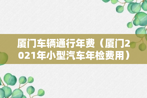 厦门车辆通行年费（厦门2021年小型汽车年检费用）