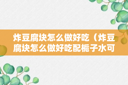 炸豆腐块怎么做好吃（炸豆腐块怎么做好吃配栀子水可以吗）