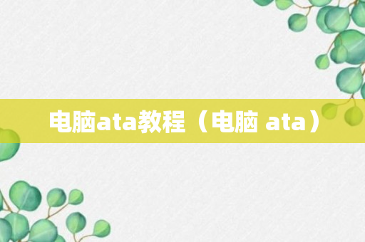 电脑ata教程（电脑 ata）