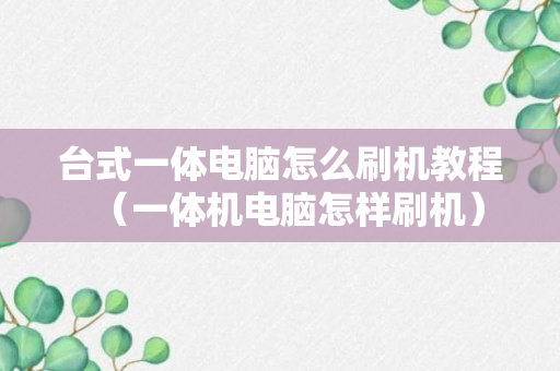 台式一体电脑怎么刷机教程（一体机电脑怎样刷机）