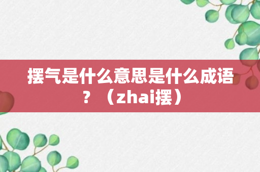 摆气是什么意思是什么成语？（zhai摆）