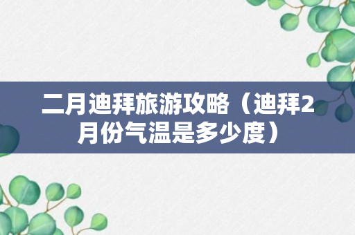 二月迪拜旅游攻略（迪拜2月份气温是多少度）