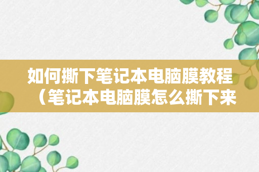 如何撕下笔记本电脑膜教程（笔记本电脑膜怎么撕下来）