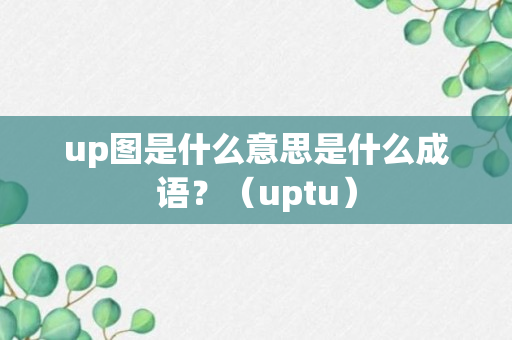 up图是什么意思是什么成语？（uptu）