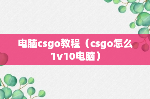 电脑csgo教程（csgo怎么1v10电脑）