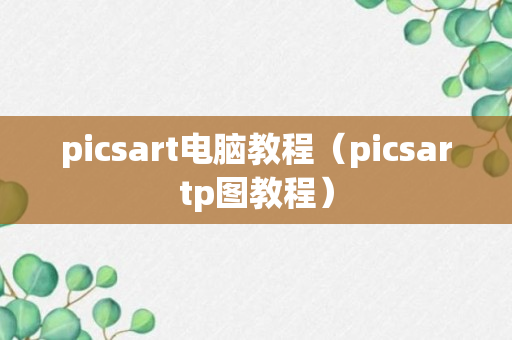 picsart电脑教程（picsartp图教程）