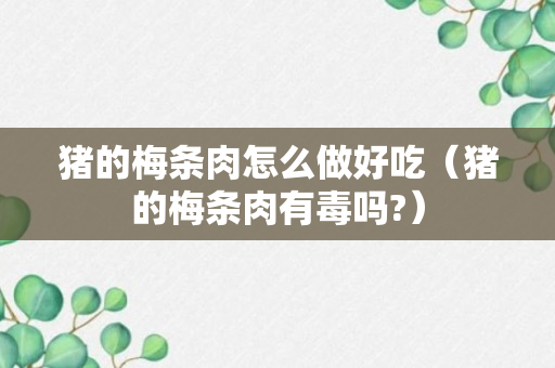 猪的梅条肉怎么做好吃（猪的梅条肉有毒吗?）