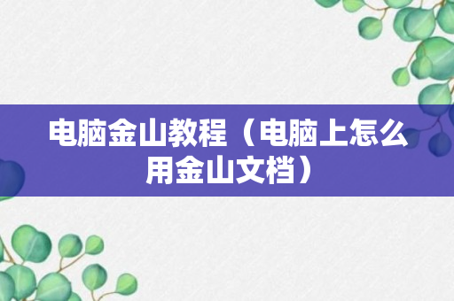 电脑金山教程（电脑上怎么用金山文档）