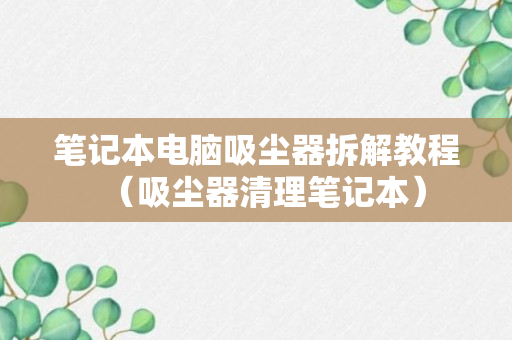 笔记本电脑吸尘器拆解教程（吸尘器清理笔记本）