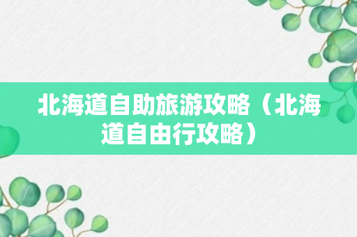 北海道自助旅游攻略（北海道自由行攻略）