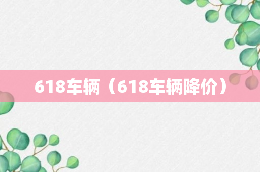 618车辆（618车辆降价）