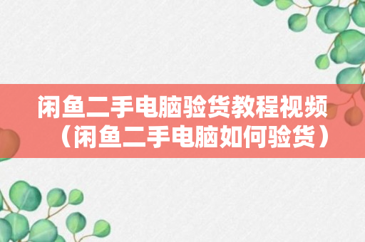 闲鱼二手电脑验货教程视频（闲鱼二手电脑如何验货）