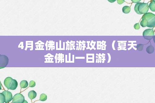 4月金佛山旅游攻略（夏天金佛山一日游）