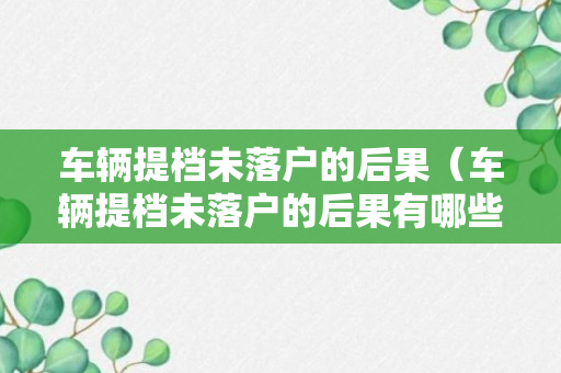 车辆提档未落户的后果（车辆提档未落户的后果有哪些）