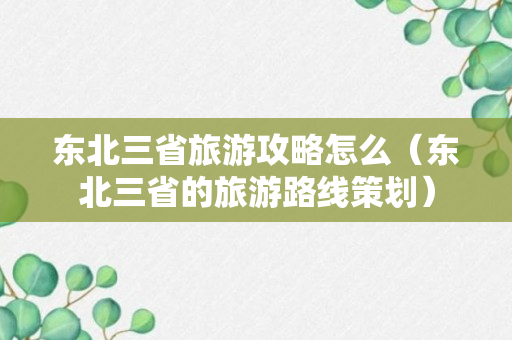 东北三省旅游攻略怎么（东北三省的旅游路线策划）