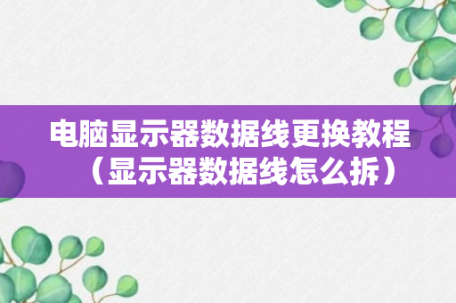 电脑显示器数据线更换教程（显示器数据线怎么拆）