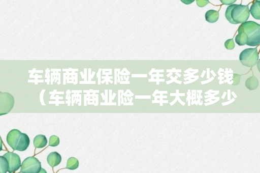 车辆商业保险一年交多少钱（车辆商业险一年大概多少钱）