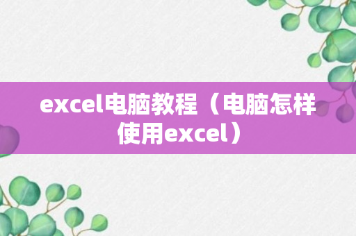 excel电脑教程（电脑怎样使用excel）