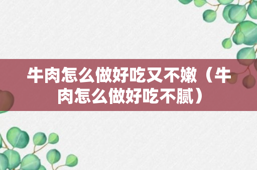 牛肉怎么做好吃又不嫩（牛肉怎么做好吃不腻）