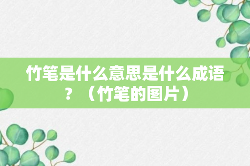 竹笔是什么意思是什么成语？（竹笔的图片）